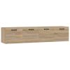 Wandkasten 2 st 60x36,5x35 cm bewerkt hout sonoma eikenkleurig