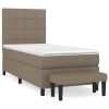 Boxspring met matras stof taupe 90x200 cm