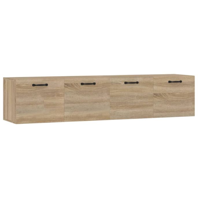 Wandkasten 2 st 60x36,5x35 cm bewerkt hout sonoma eikenkleurig