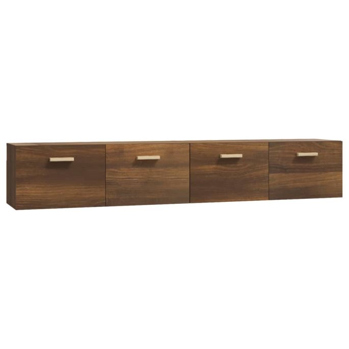 Wandkasten 2 st 100x36,5x35 cm bewerkt hout bruineikenkleurig