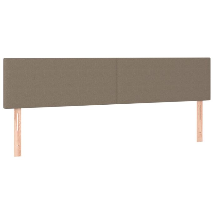 Hoofdborden 2 st 100x5x78/88 cm stof taupe